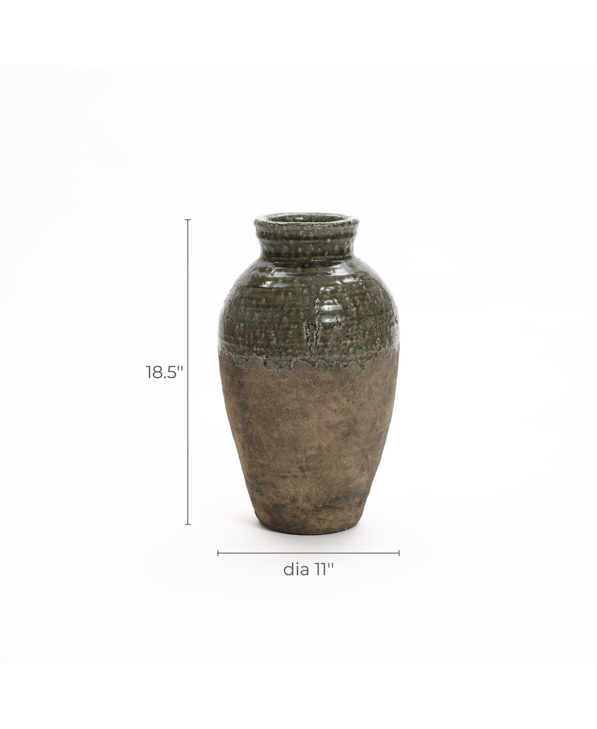 LuxenHome Rustic Brown Stoneware 18.5-Inch Tall Indoor and Outdoor Bud Vase - brown