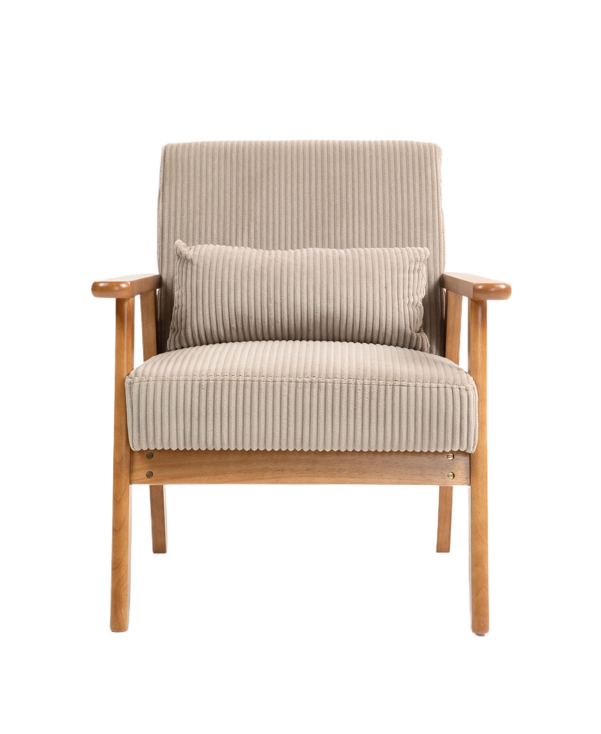 Streamdale Furniture Leisure Chair with Solid Wood Armrest and Feet, Leisure chair, wood frame, velvet, l, solid rubber wood legs, Mid-Century Modern