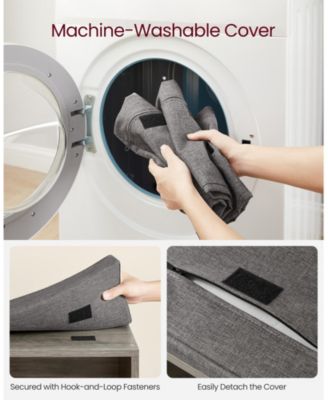 Cushioned Shoe Storage Bench with 6 Compartments, Heather Greige