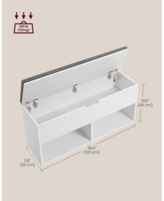 Shoe Bench with Cushion, Entryway Shoe Bench with Storage