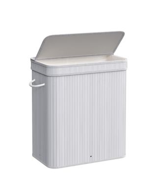 26.5 Gallon Laundry Hamper with Lid and Handles, Dove Grey