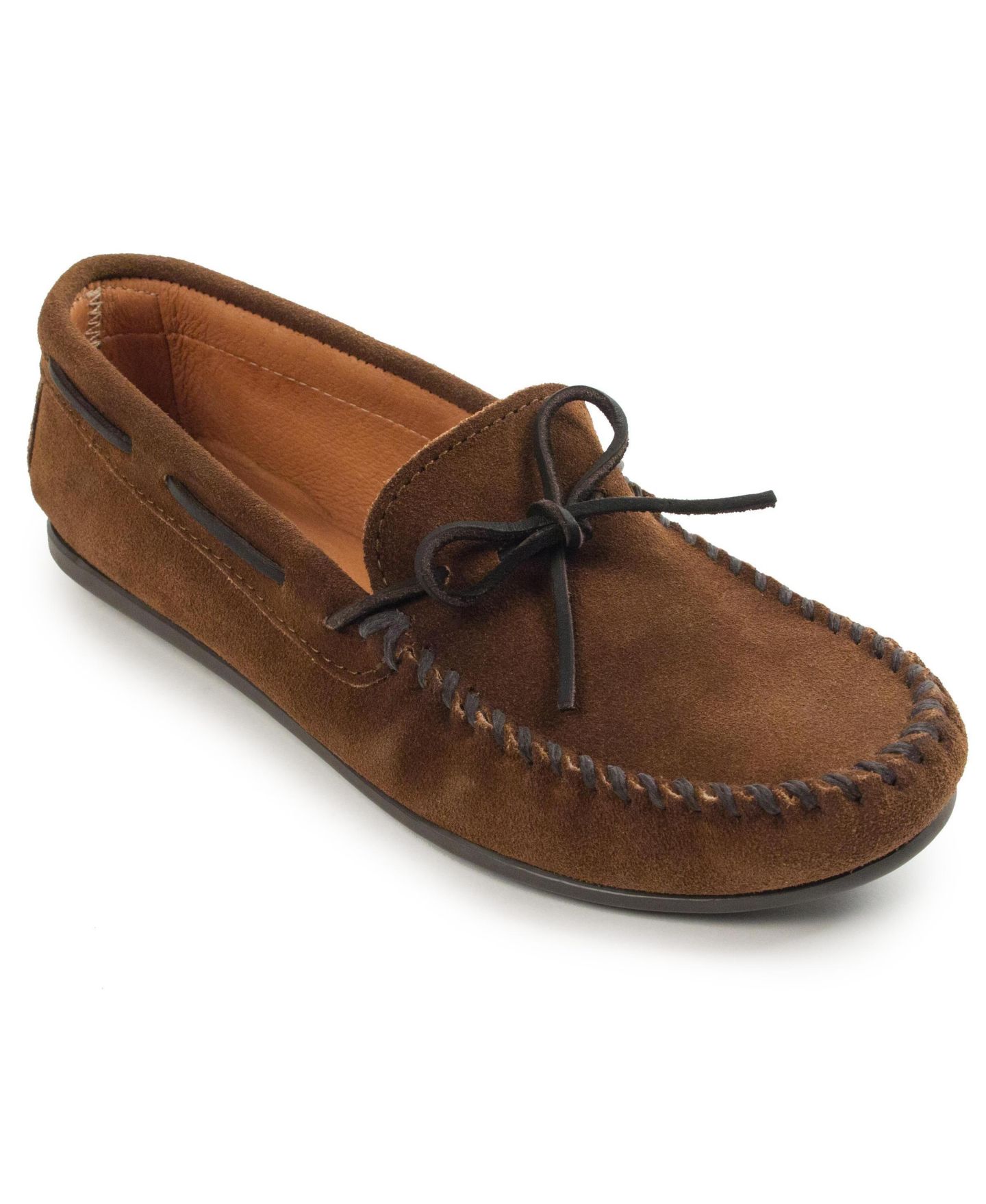 Мужские туфли Minnetonka Suede Classic Moc, цвет: Пыльный коричневый — фото 1