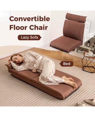 1-Pc Fabric Folding 14-Position Adjustable Backrest with Adjustable Headrest – gaming floor chair