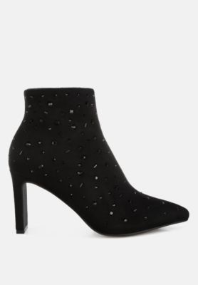Rag and Co Womens Sakura Diamante Embellished Microfiber Boots