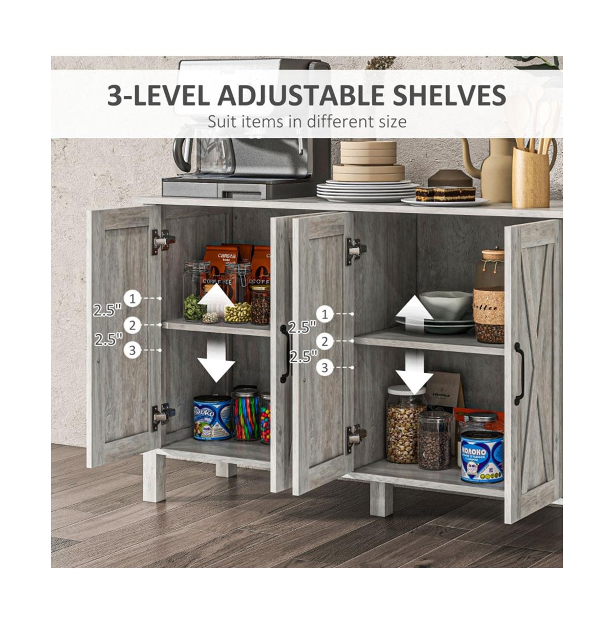 Slickblue Kitchen Buffet Cabinet for Stylish Storage and Organization, Perfect for Dining Room and Kitchen Decor