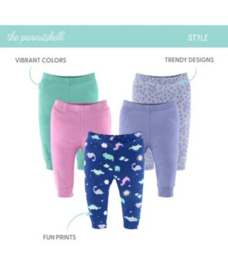 Baby Girls Pants, 5-Pack, Dino