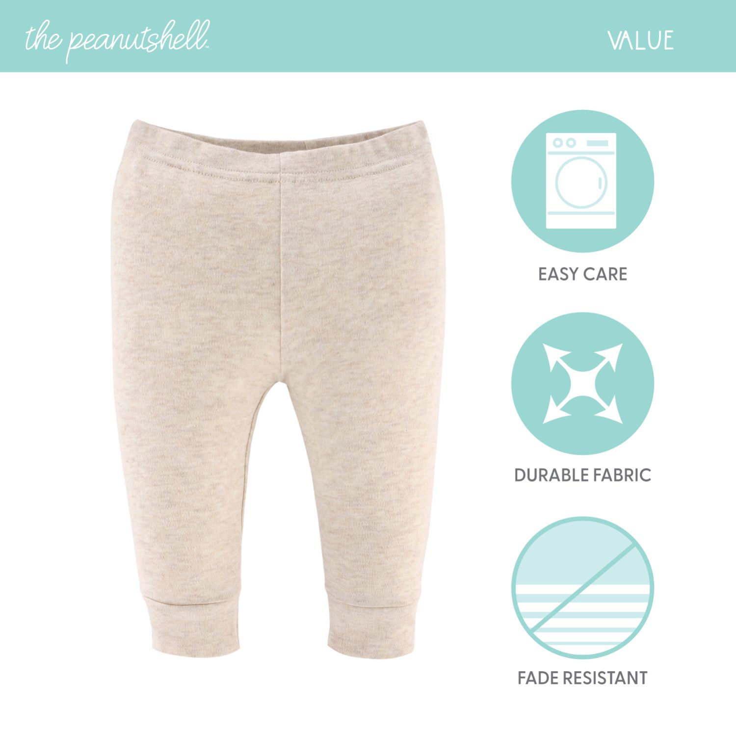 Baby Boys Pants, 5-Pack, Earthy Neutrals