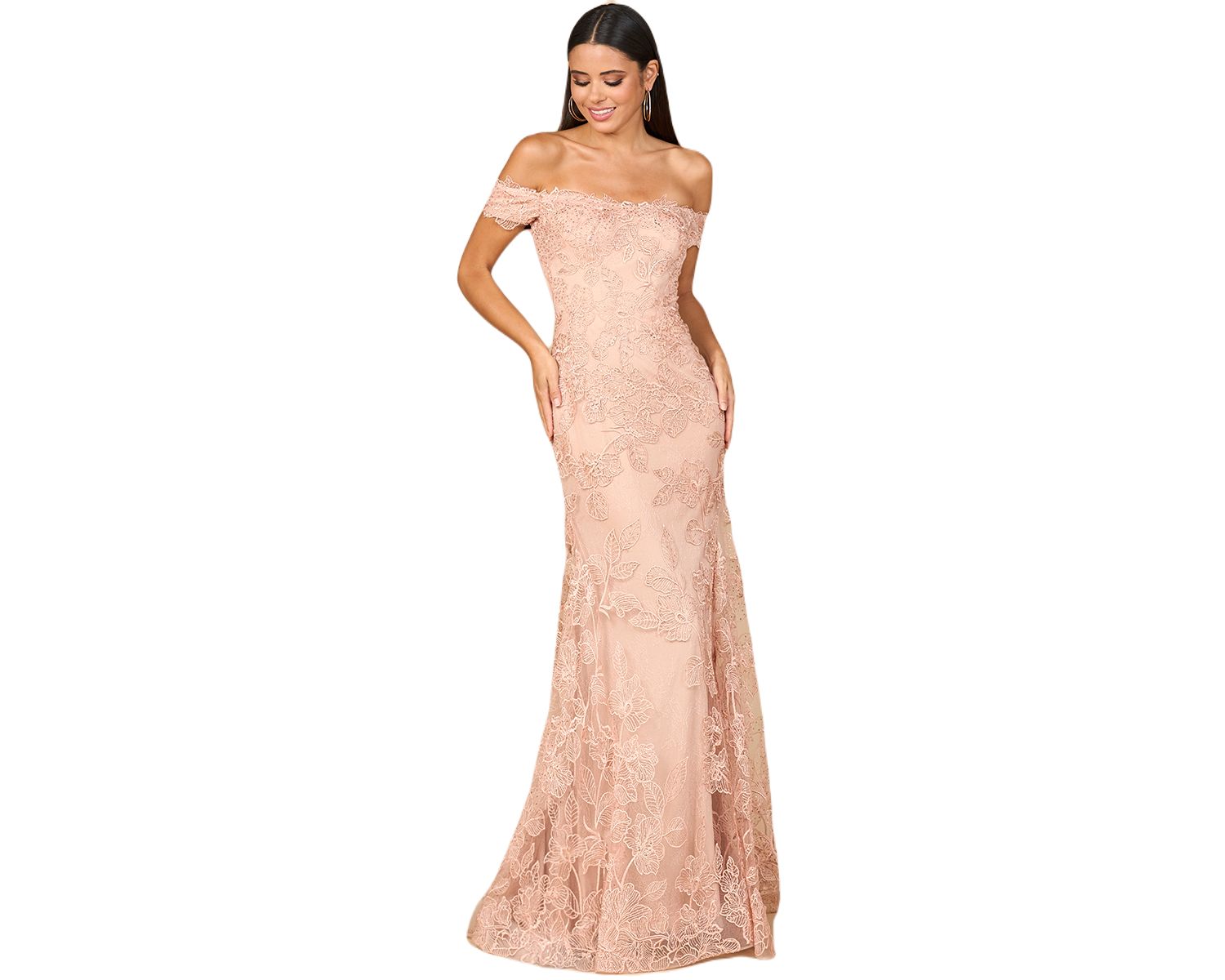 Women's Off Shoulder Lace Mermaid Gown