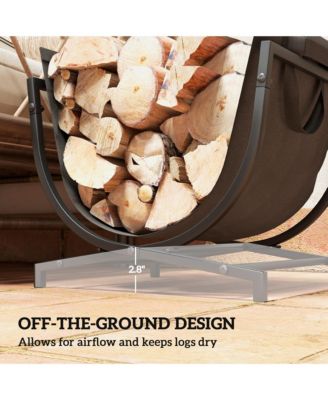 17&amp;#x22; Folding Firewood Rack with Carrier, Wood Storage Holder