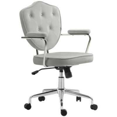 Cute Office Chair, Velvet-Feel Fabric Vanity Chair,