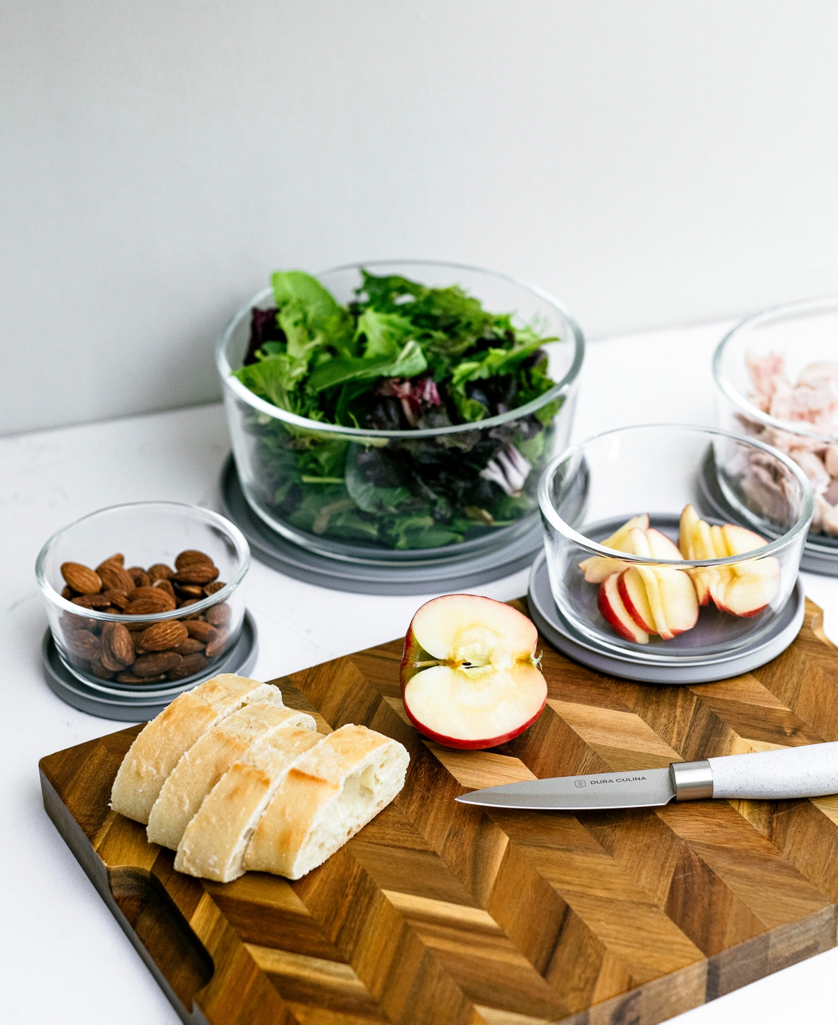 DURA LIVING 16-PIECE ROUND NESTING FOOD STORAGE AND MEAL PREP CONTAINER SET 