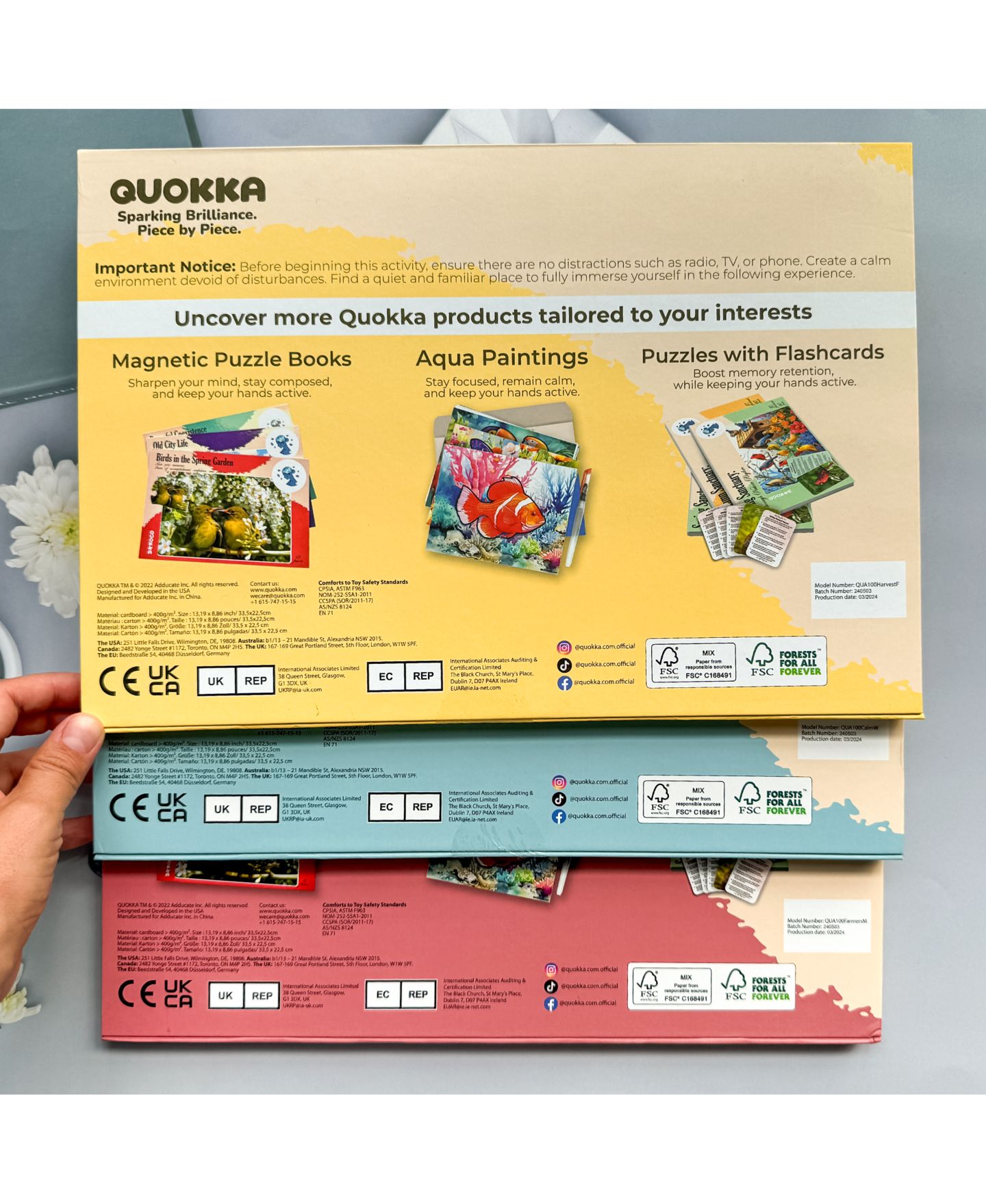 Детские игрушки Quokka Travel Memories Large-Piece 3 Jigsaw Puzzles and Memory Flashcards, 100-Piece Set, Ages 15+, цвет: Little Towns — фото 8