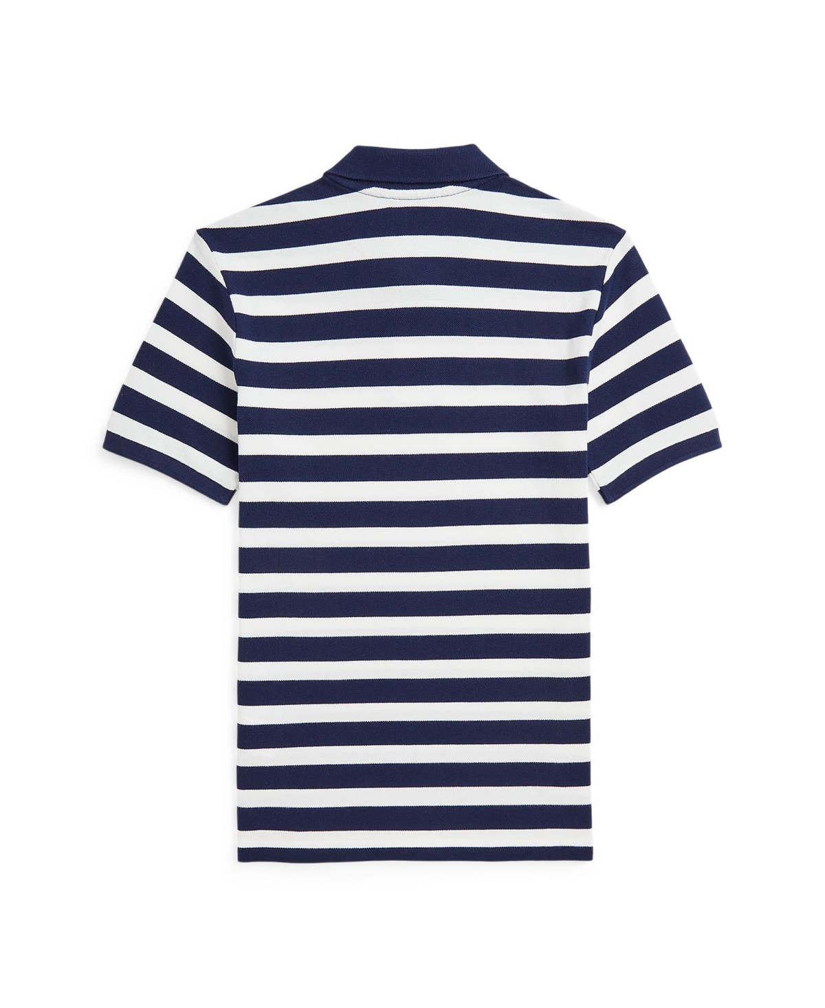Polo Ralph Lauren Big Boys Striped Cotton Mesh Polo Shirt -Paper White