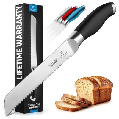Serrated Bread Knife - Stainless Steel Bread Knife for Homemade Bread, Cake, Bagel