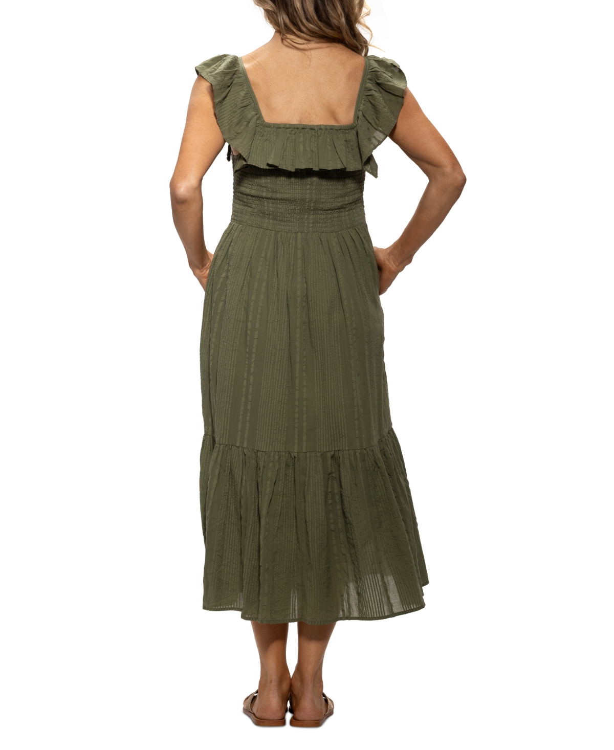 Shop Dotti Women's Cotton On/off-the-shoulder Cover-up Dress In Olive