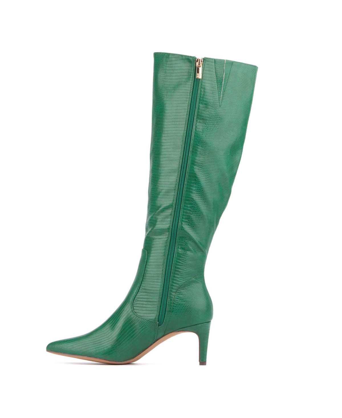 New York & Company Women's Piper- lizard Embossed Kitten Heel Boots