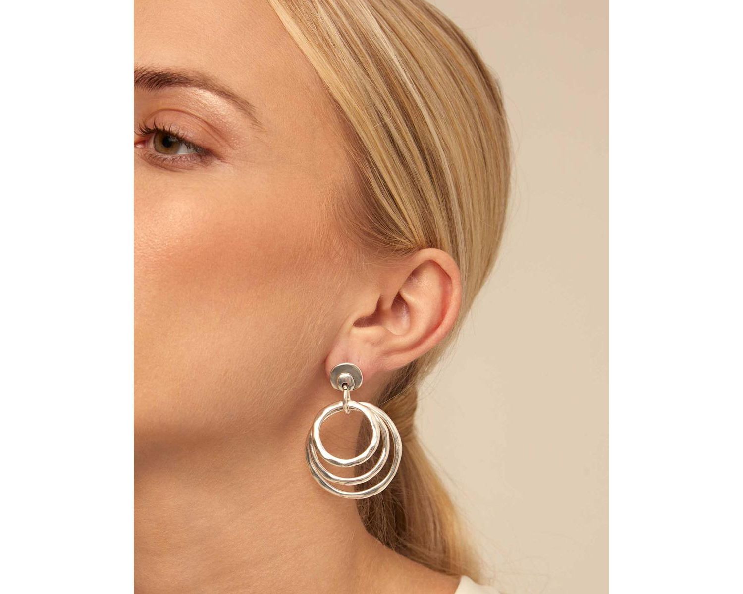 Sterling Silver Metal Hoop Earrings