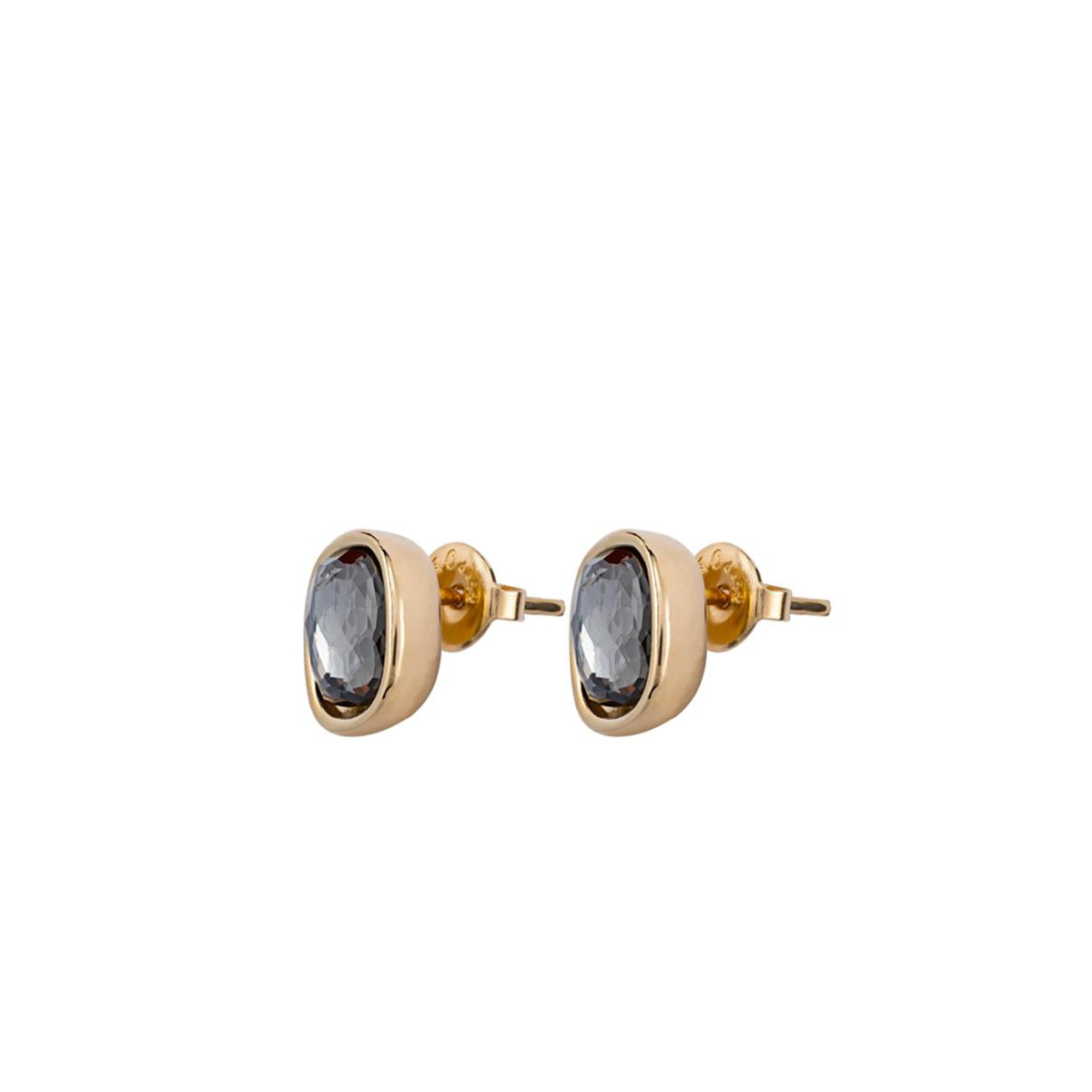 Unode50 Metal Alloy And Embedding Section Earrings In Gold