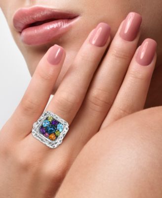 EFFY&reg; Multi-Gemstone Cluster Ring (2-1/3 ct. t.w.) in Sterling Silver