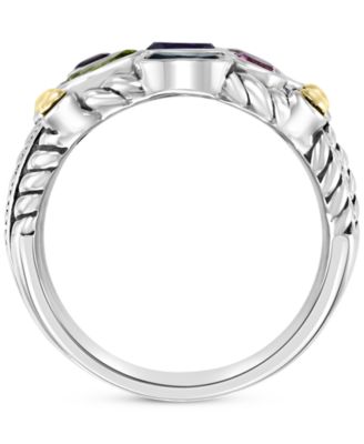 EFFY&reg; Multi-Gemstone (1-1/3 ct. t.w.) Multi-Row Ring in Sterling Silver