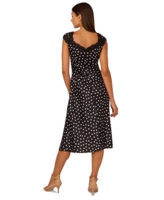 by Adrianna Papell Women's Polka-Dot Midi Dress