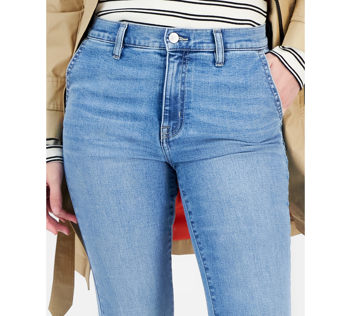 DKNY JEANS WOMEN'S HIGH-RISE FLARE TROUSER JEANS 