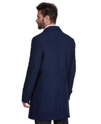 Men's Double Breasted Pea Coat Wool Blend Dress Peacoat