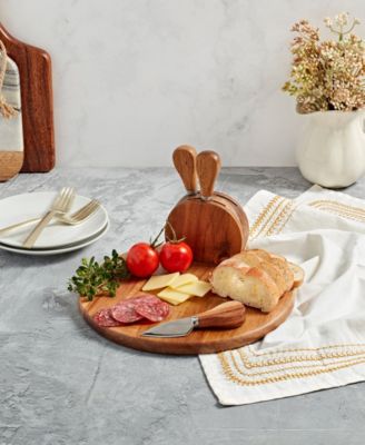 5-Piece Acacia Round Serving Board Set