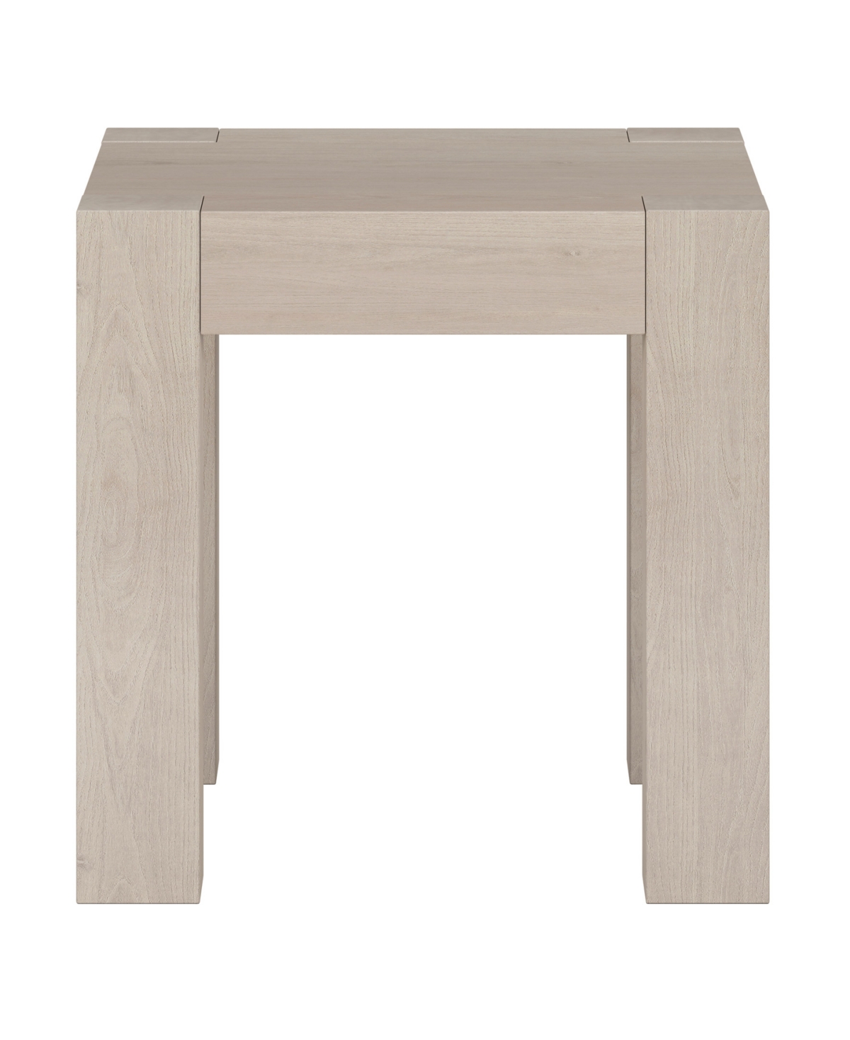 Hudson & Canal 22" Langston Wide Square Side Table In Alder White