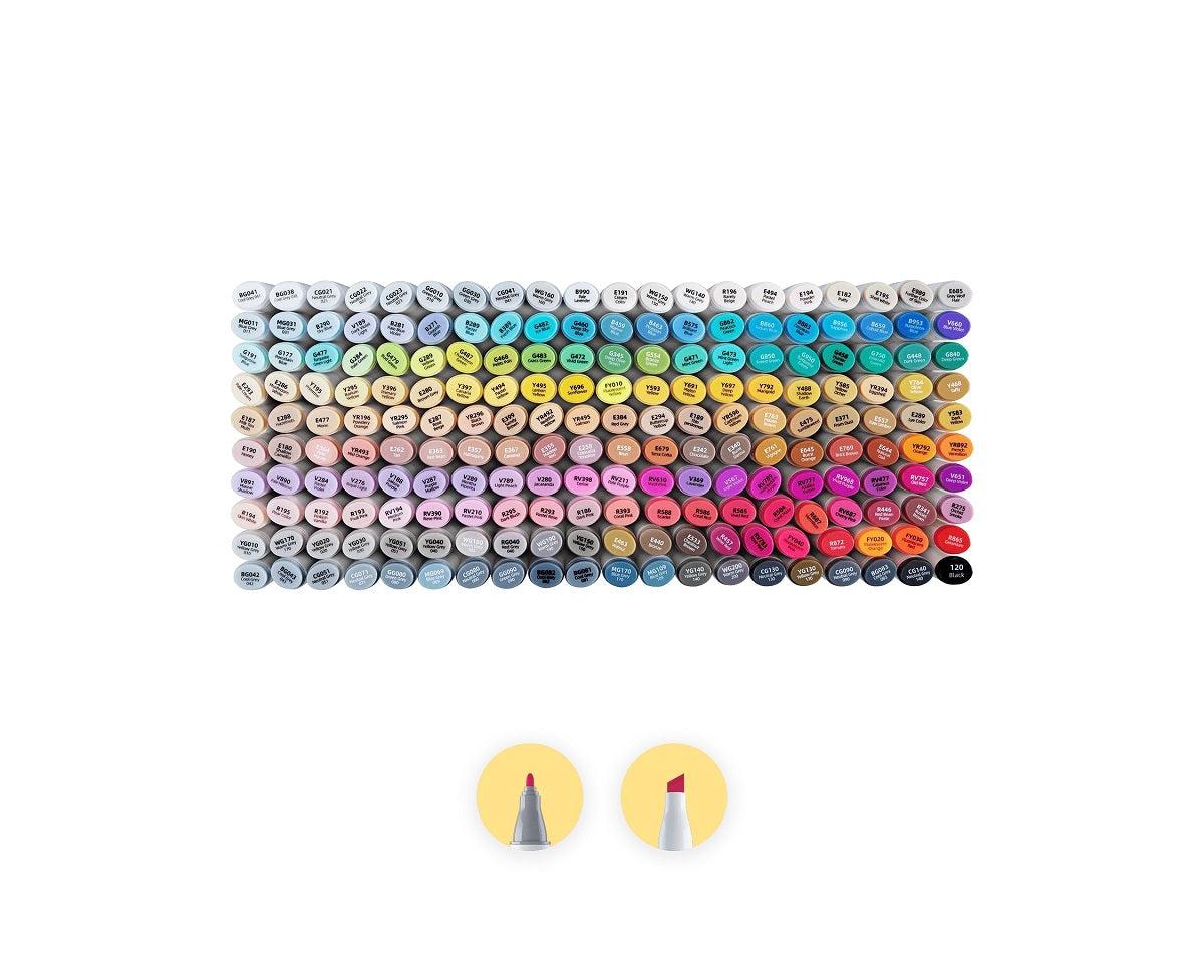 Ohuhu Oahu 200ct Fine/Chisel Dual Tip Alcohol Markers Y30-80401-87 - Assorted Pre-pack (See Table 9