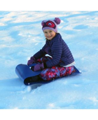 Flying Carpet Lightweight Roll Up Plastic Winter Snow Sled, Blue