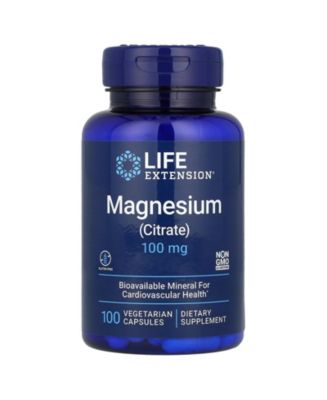 Life Extension Magnesium (Citrate) 100 mg - 100 Vegetarian Capsules ...