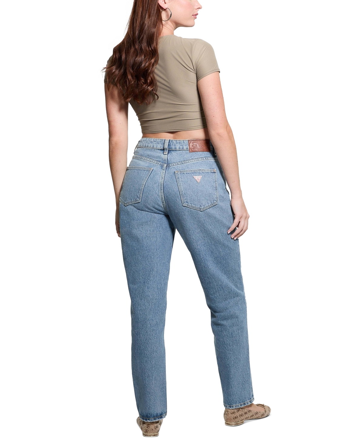 GUESS WOMEN'S HIGH-RISE STRAIGHT-LEG MOM JEANS 