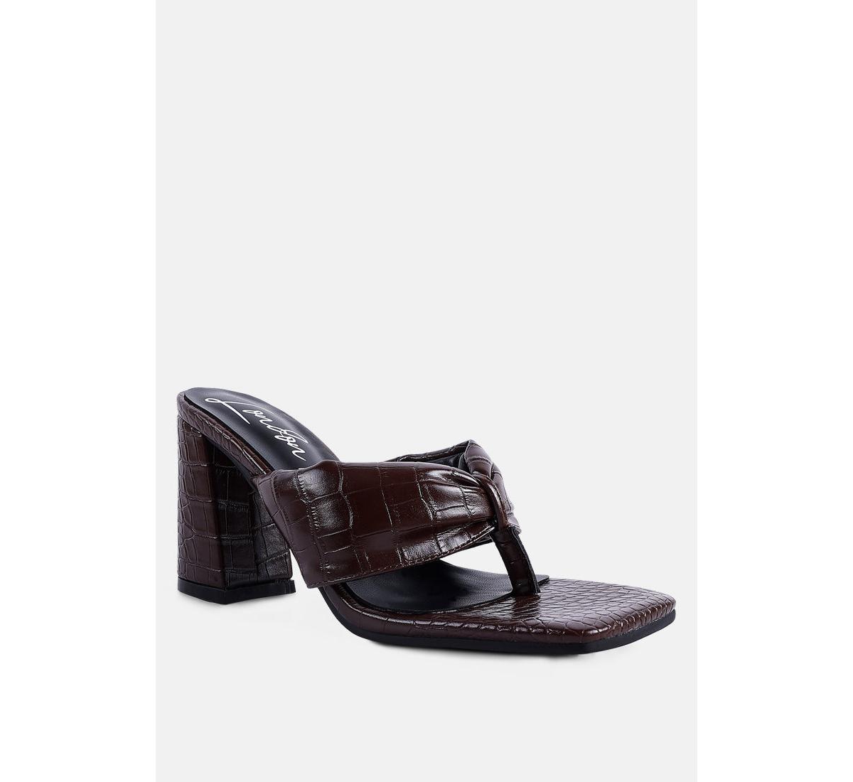 London Rag Phantom Ruched High Heeled Thong Sandals