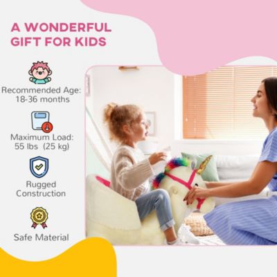 Kids Rocking Horse, Unicorn with Realistic Sounds for 18-36 Months