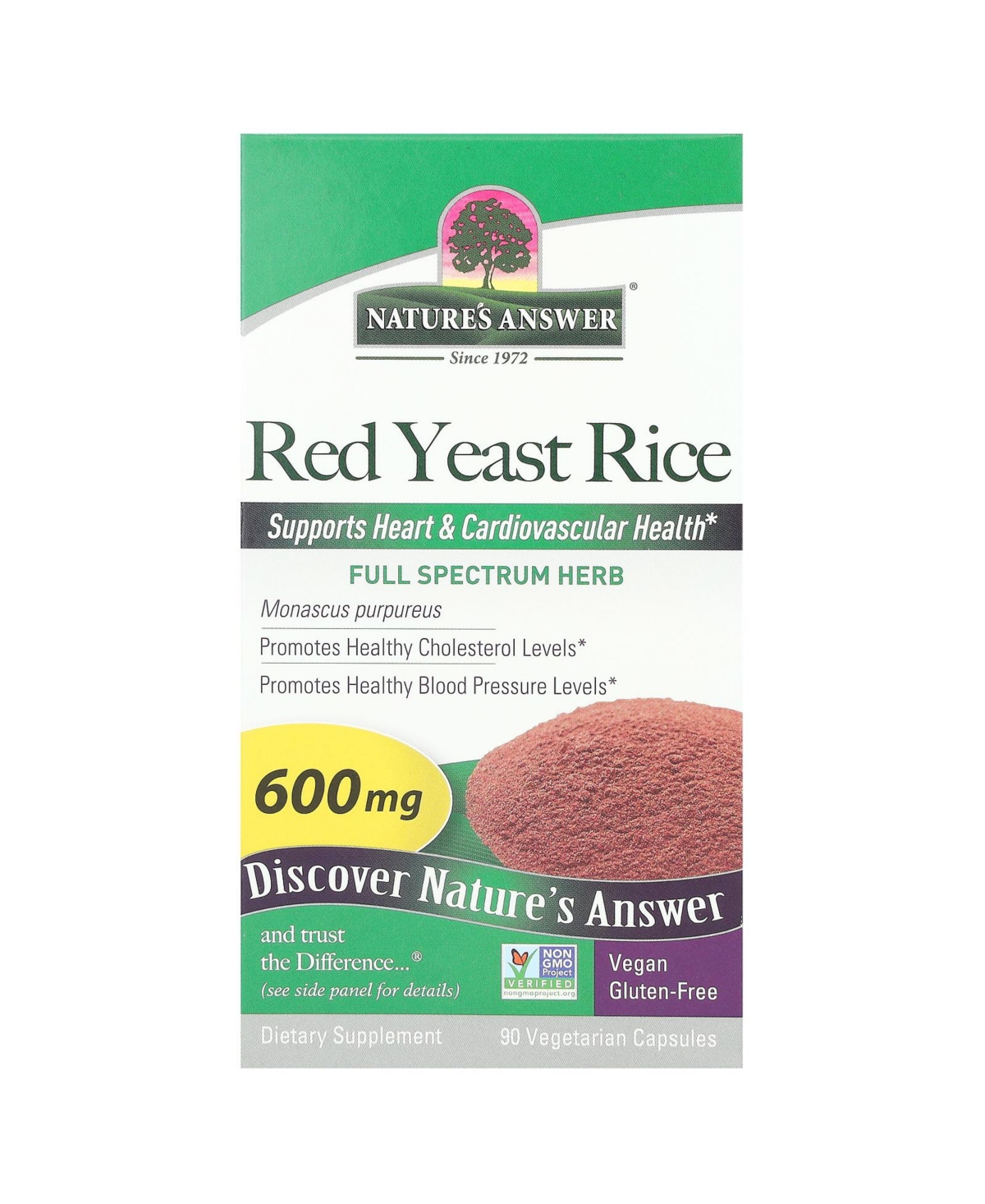 Red Yeast Rice 600 mg - 90 Vegetarian Capsules