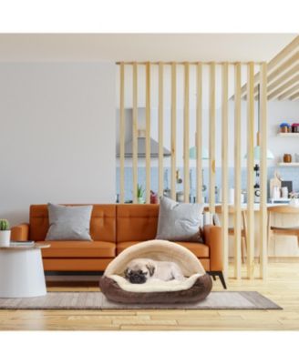 Pet Cave Bed for Small Dogs Cats Deep Dish Calming Hooded Dog Bed Dome for Pets