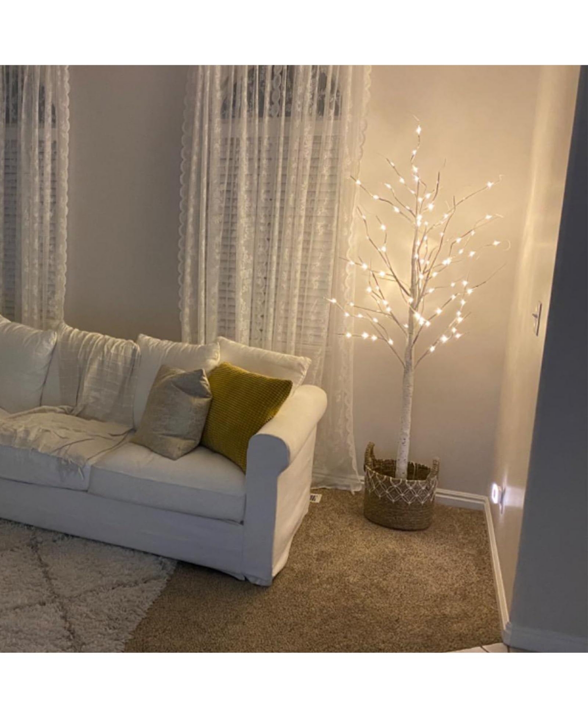 Twinkle Star Lighted Birch Tree for Home Wedding Festival Party Decoration - Hand-paint