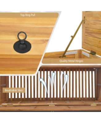 Rolling Patio Deck Box with 2 Wheels and Side Handle for Outdoor