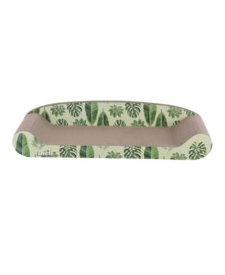 Montego 27.5" Coastal Patterned Cardboard Lounge Bed Cat Scratcher with Catnip