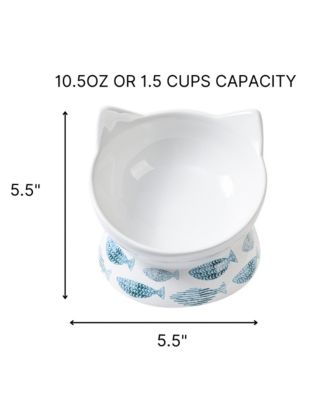 Set of two Oscar Collection Tilted Rasied Cat Dishes