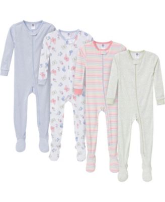 Toddler Girls' Snug Fit Footed Pajamas, 4-Pack, Dogs