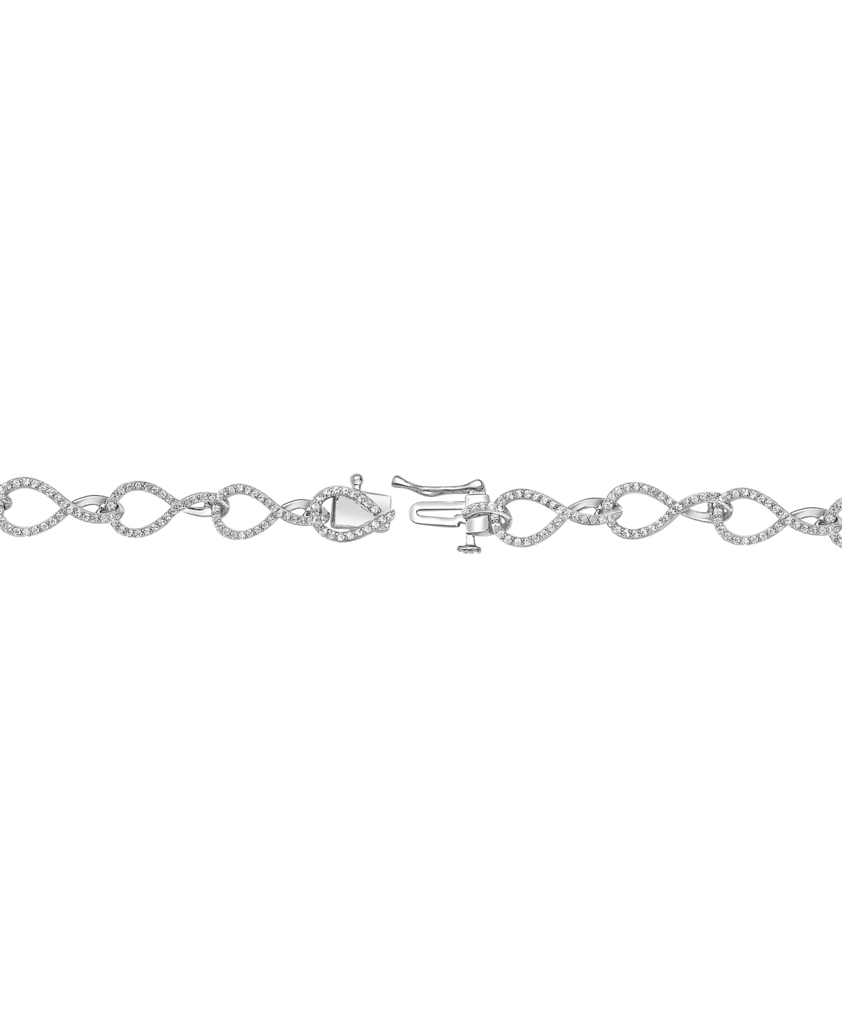Macy's Diamond Infinity Link Bracelet (1 Ct. T.w.) In Sterling Silver In Sterling Silver