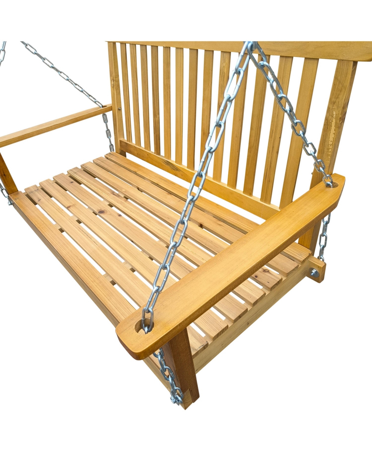 Slickblue Front Porch Swing with Armrests Comfortable Outdoor Seating for Relaxation