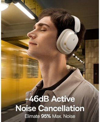 Wireless Headphones Noise Cancelling Over-Ear Bluetooth Headphones H1s, White