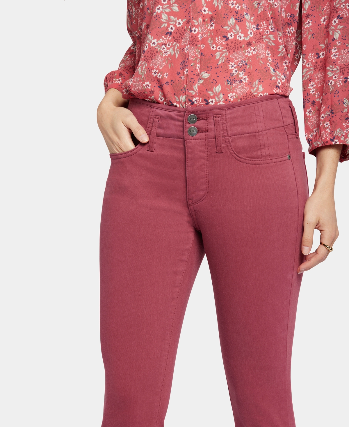 Nydj Women's Ami Skinny Hollywood Waistband Jeans In Cranberry Pie
