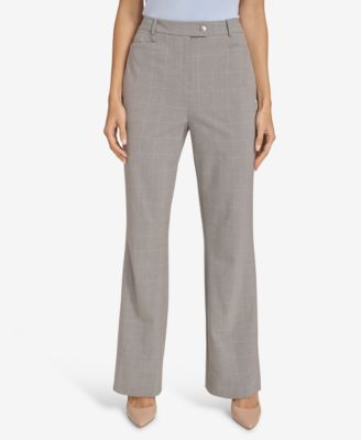 Calvin Klein - Women's Check Print Wide-Leg Pants
