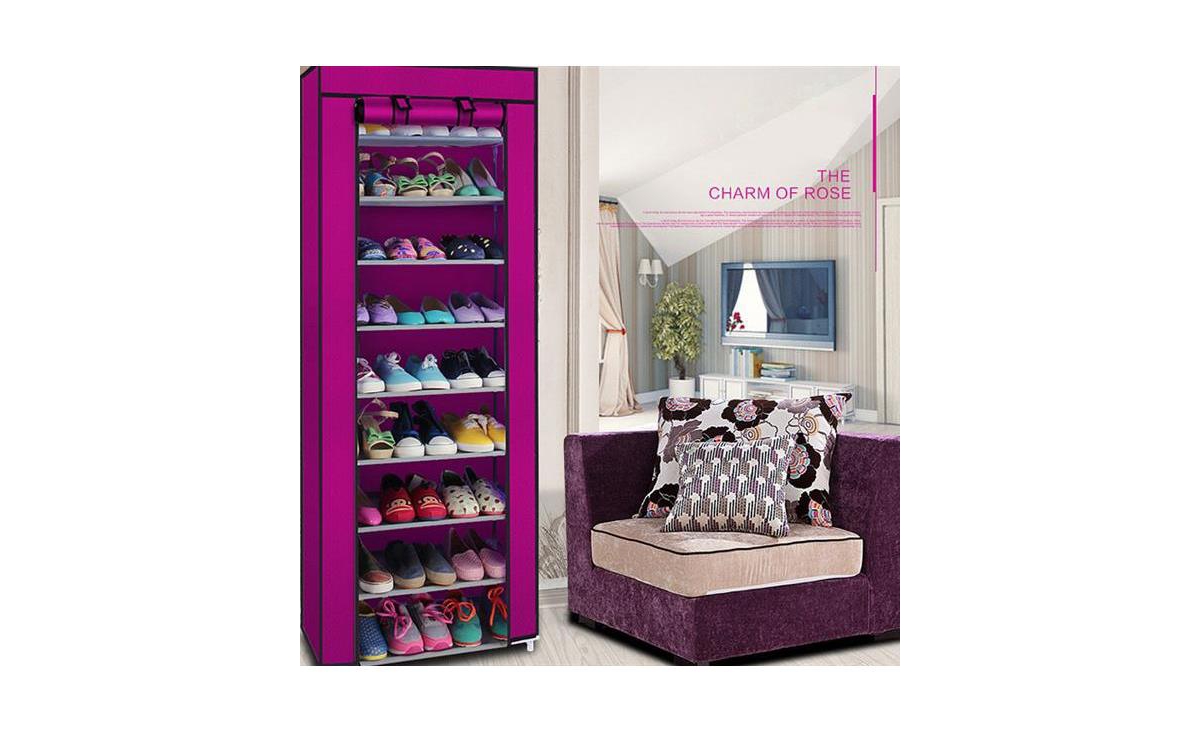 Slickblue Fashionable 9-Lattice Shoe Rack Space-Saving Organizer for Stylish Shoe Storage