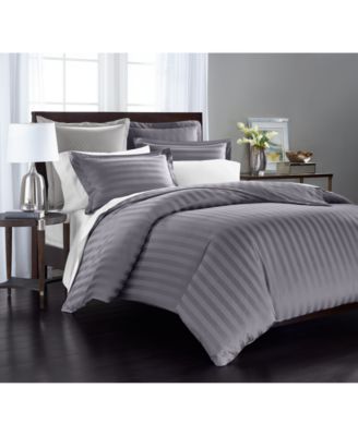 CLOSEOUT! 1.5" Stripe 550 Thread Count 100% Cotton 2-Pc. Duvet Cover Set, Twin, Exclusively at Macy’s