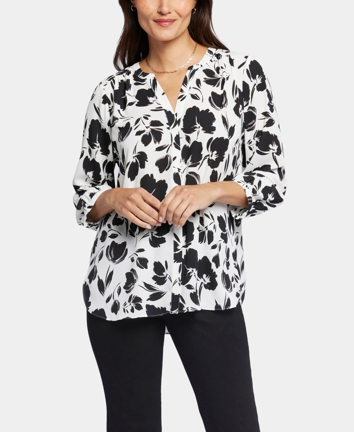 Nydj Pintuck Blouse In Campanil